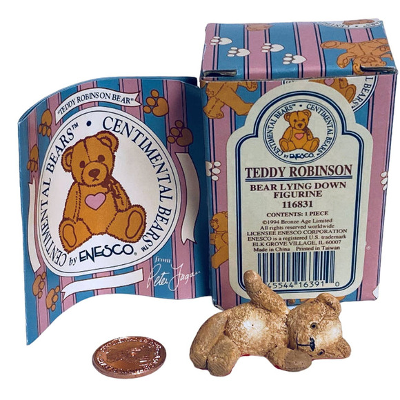 Enesco Centimental Miniature Bear Teddy Robinson Figurine by Peter Fagan - Picture 1 of 2